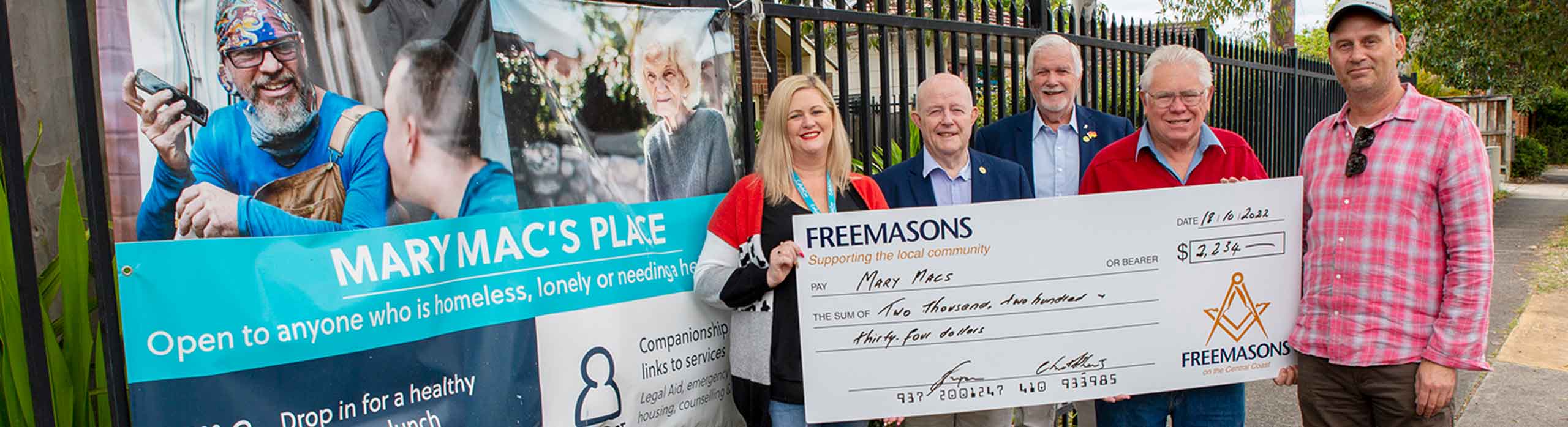 Masons helping Mary Mac s Freemasons on the Central Coast